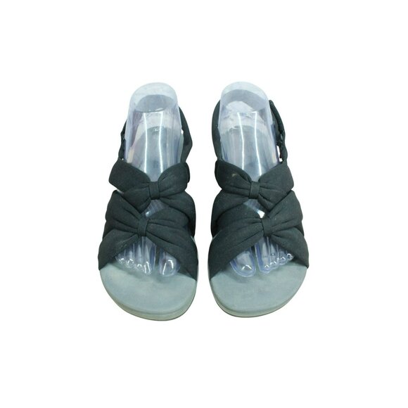 Clarks Arla Meg Cloudsteppers Black Nylon Cushioned Flat Sandals Size 9 M - Picture 5 of 9